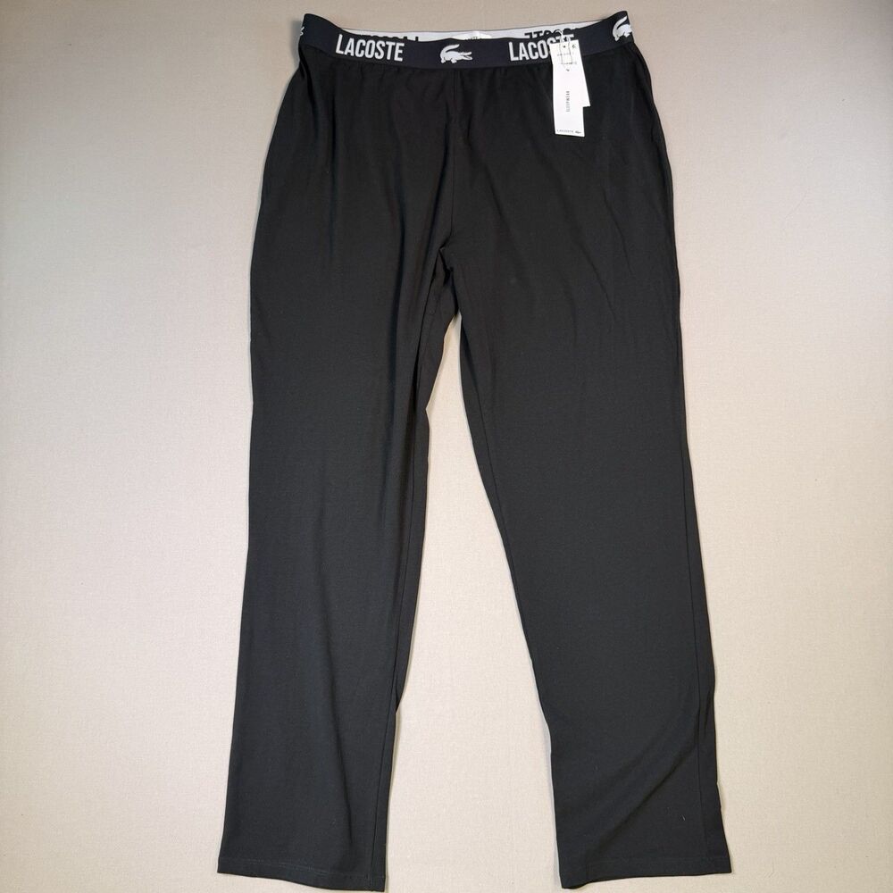 NWT Lacoste Sleepwear Lounge Pants Mens Size Extra Large XL Black